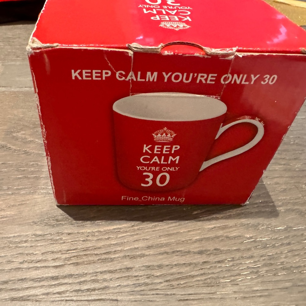 Keep calm your only 30 china mug in red